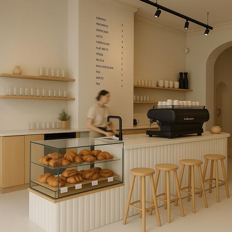 thiết kế thi công nội thất quán cafe trà sữa trọn gói tphcm